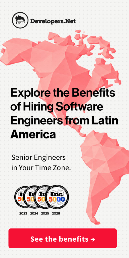 Developers.Net: explore the benefits of hiring software engineers from Latin America. Senior engineers in your time zone.